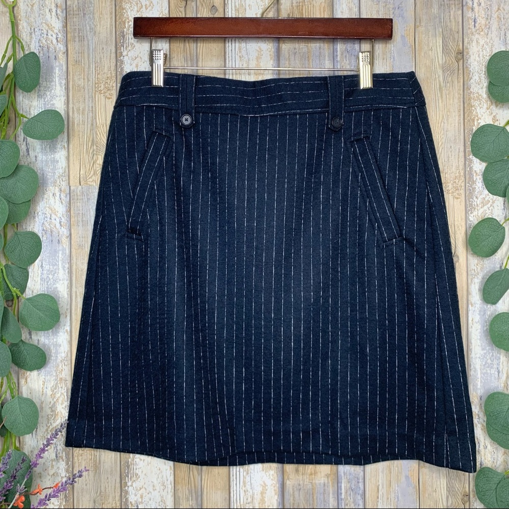 LOFT Ann Taylor Pinstripe A-Line Mini Skirt